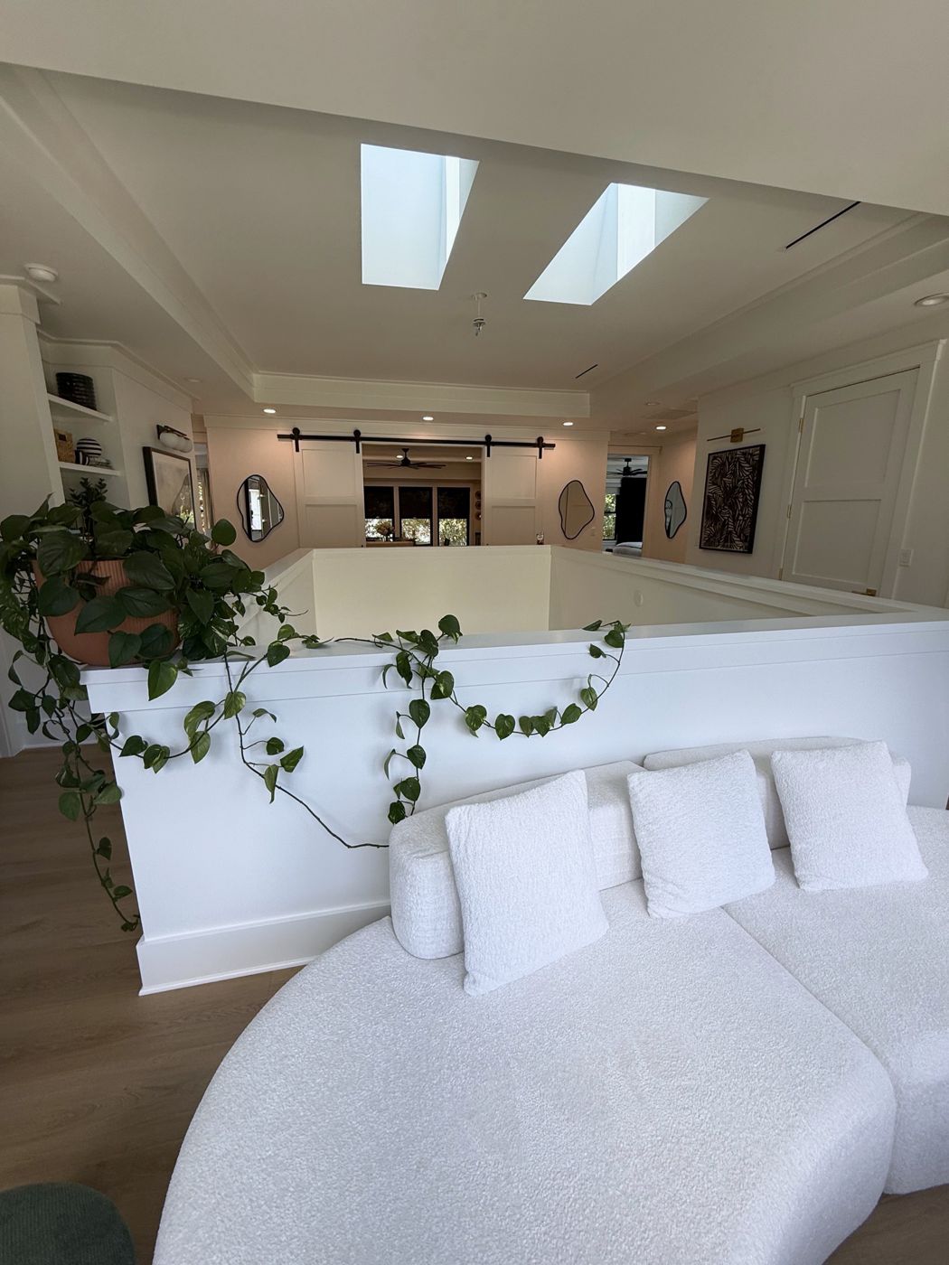 Upstairs loft with two skylights